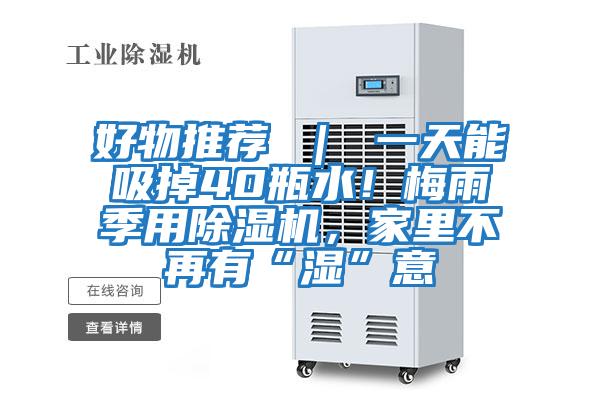 好物推薦 ｜ 一天能吸掉40瓶水！梅雨季用除濕機，家里不再有“濕”意
